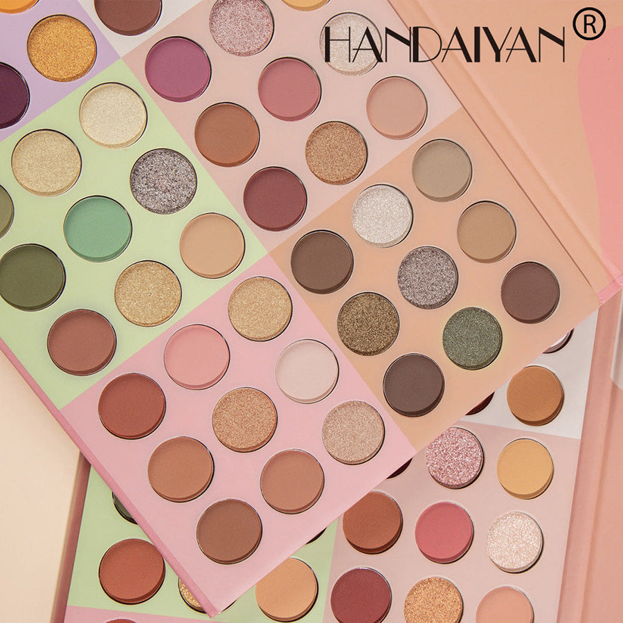 54-Color Eyeshadow Palette for Earthy, Glitter Looks