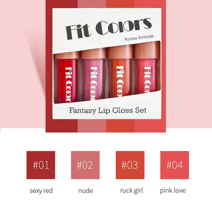 Travel Lip Gloss Set: Four Moisturizing Velvet Shades