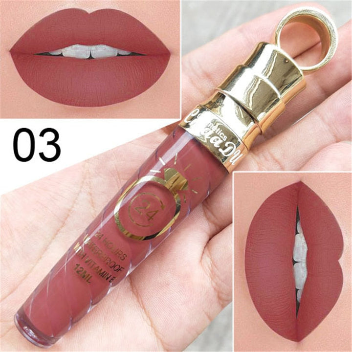 Waterproof Matte Lip Gloss - 20 Long-Lasting Shades