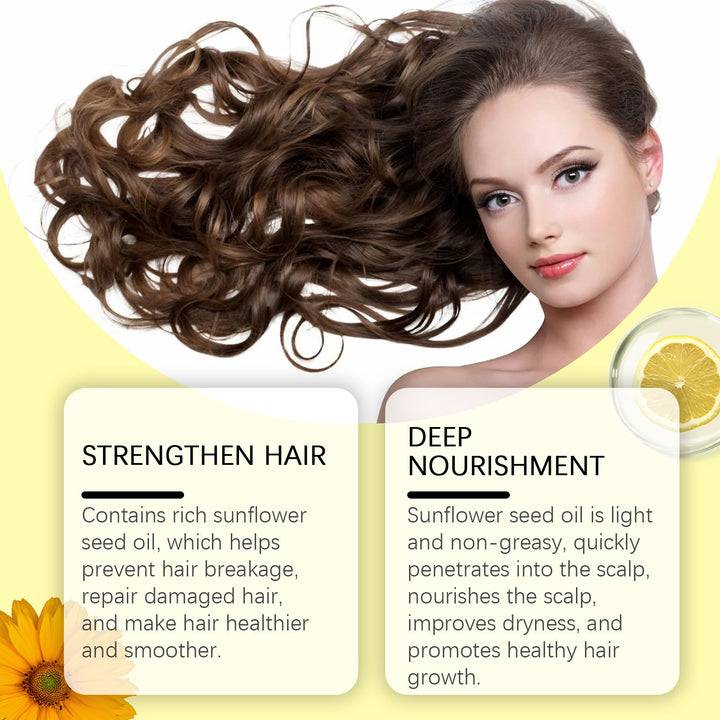 Sunflower Hair Oil for Dry, Frizzy Hair & Scalp