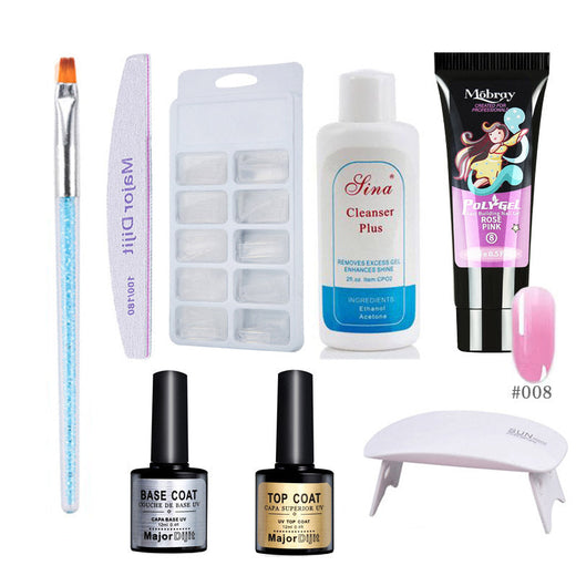 Poly Gel Nail Extension Kit for Glossy Home Manicures