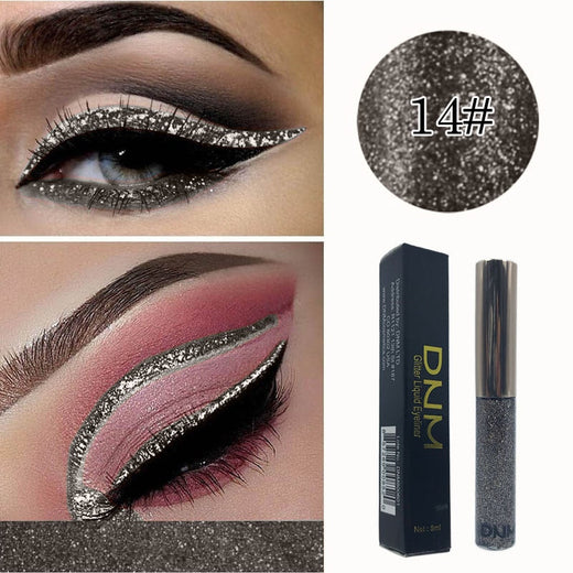 Metallic Liquid Eyeliner for Sparkling 16-Color Looks