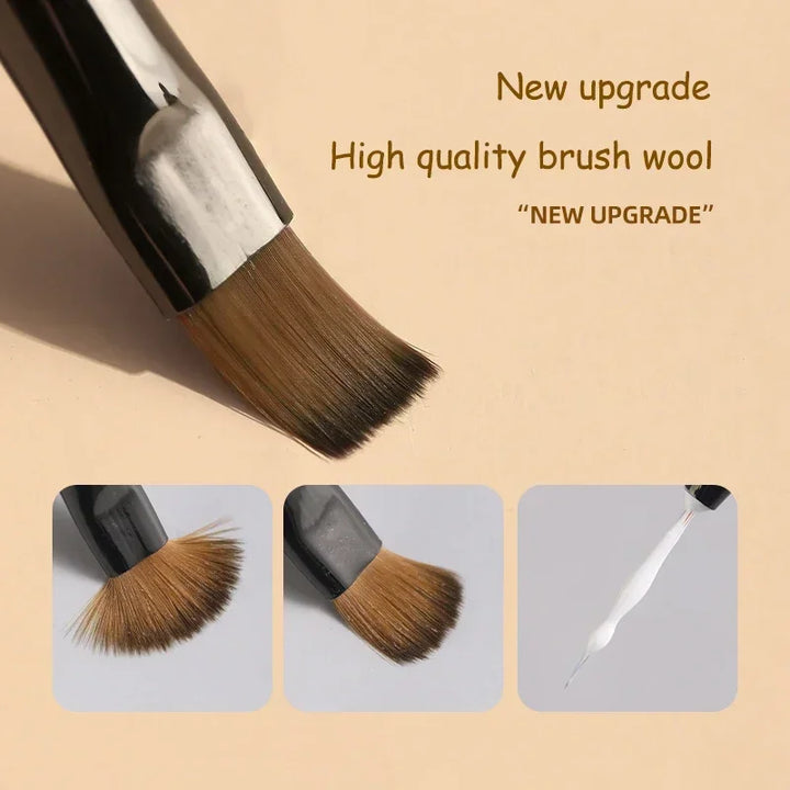 9-Pc Nail Art Brush Set for UV Gel — Liner, Flat, Round