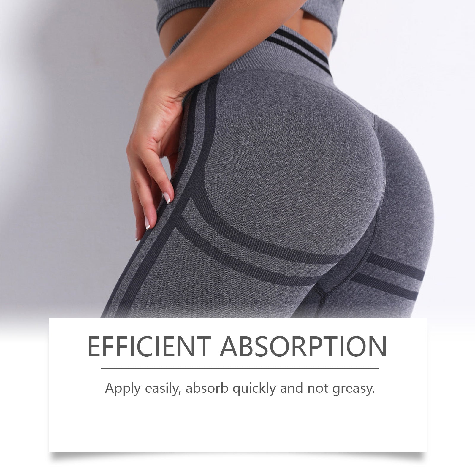 Product benefits highlighted with icons: skin barrier strengthening, daily care suitability, age-appropriate use, firming action on buttocks and thighs