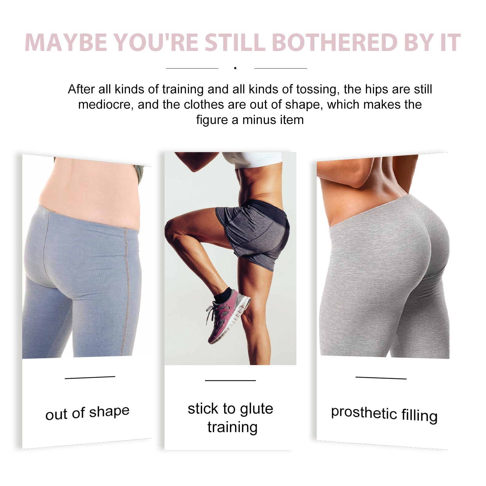 Woman in teal crop top and leggings shown from behind with product packaging and arrow indicating lift