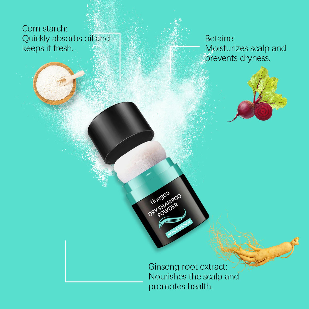 Dry Shampoo Powder for Fresh, Fluffy Hair Touch-Ups