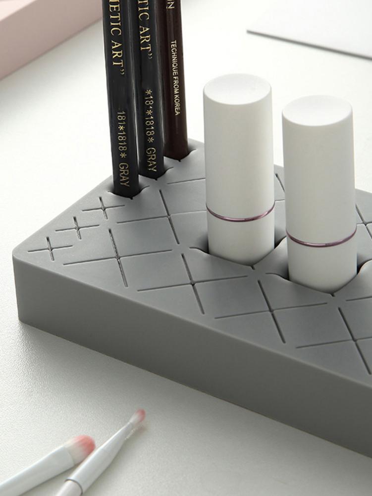 18-Grid Silicone Lipstick Organizer — Self-Sealing Makeup Rack