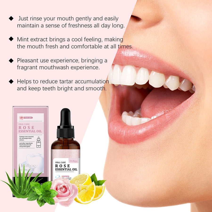 Rose Essential Oil Mouthwash — Freshens Breath & Protects Gums