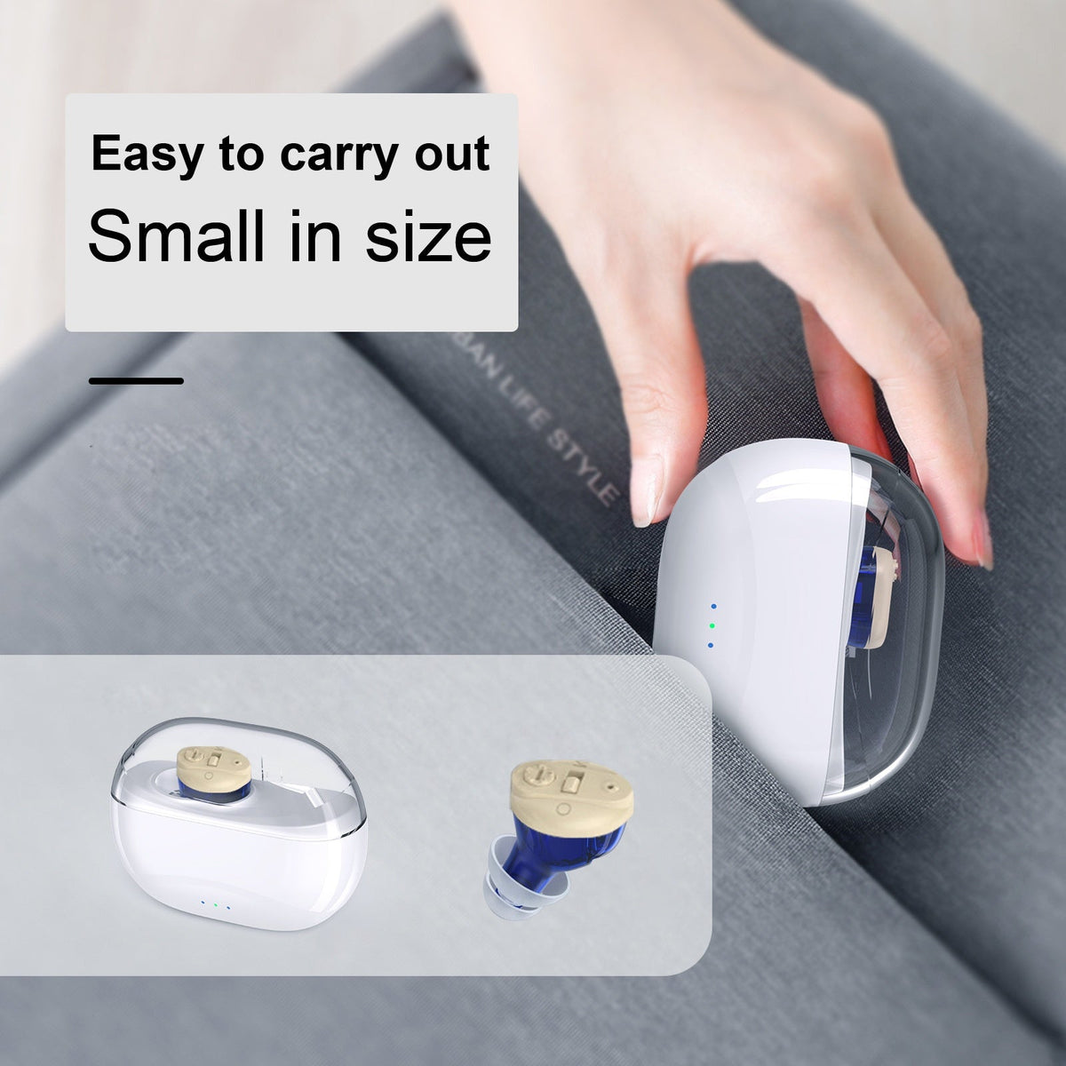 Invisible Hearing Aid — Magnetic Charging, Discreet Amplifier