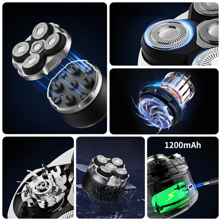 5-Point Rechargeable Shaver — All-Body Grooming, Waterproof