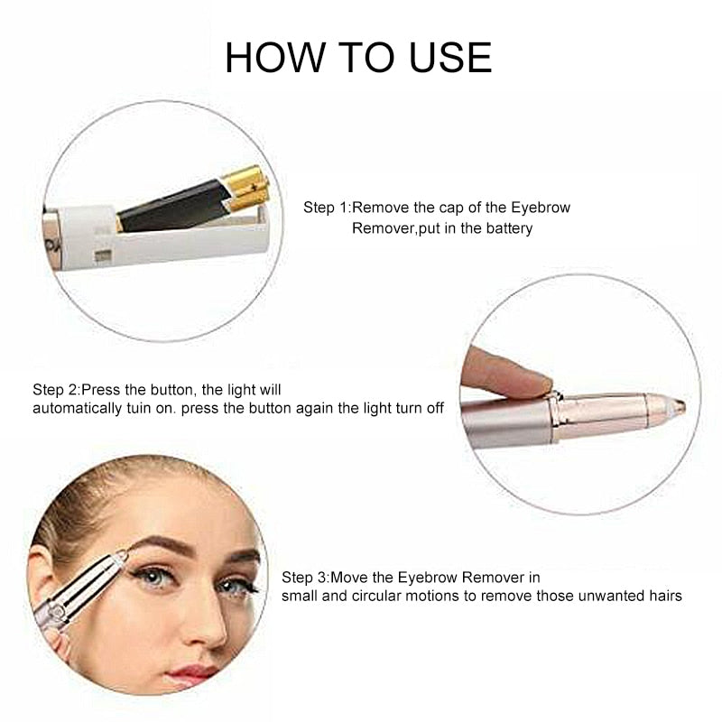 Epilator Shaver — Painless Electric Eyebrow Hair Remover Pen