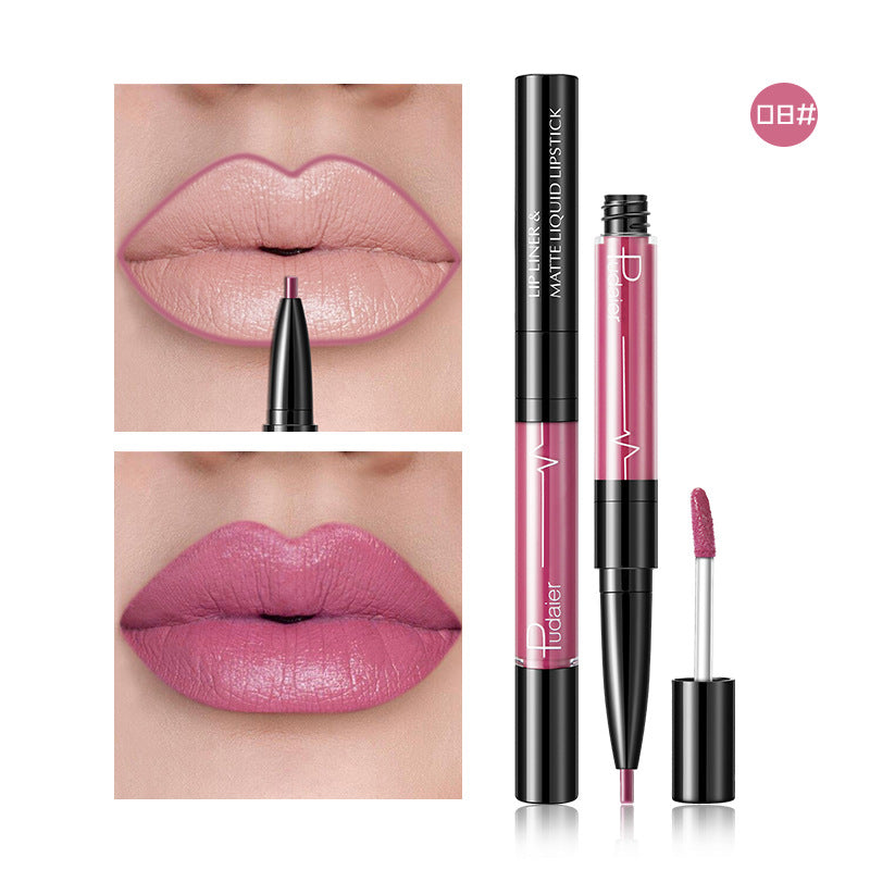 2-in-1 Matte Lipstick & Lip Liner for Defined Lips