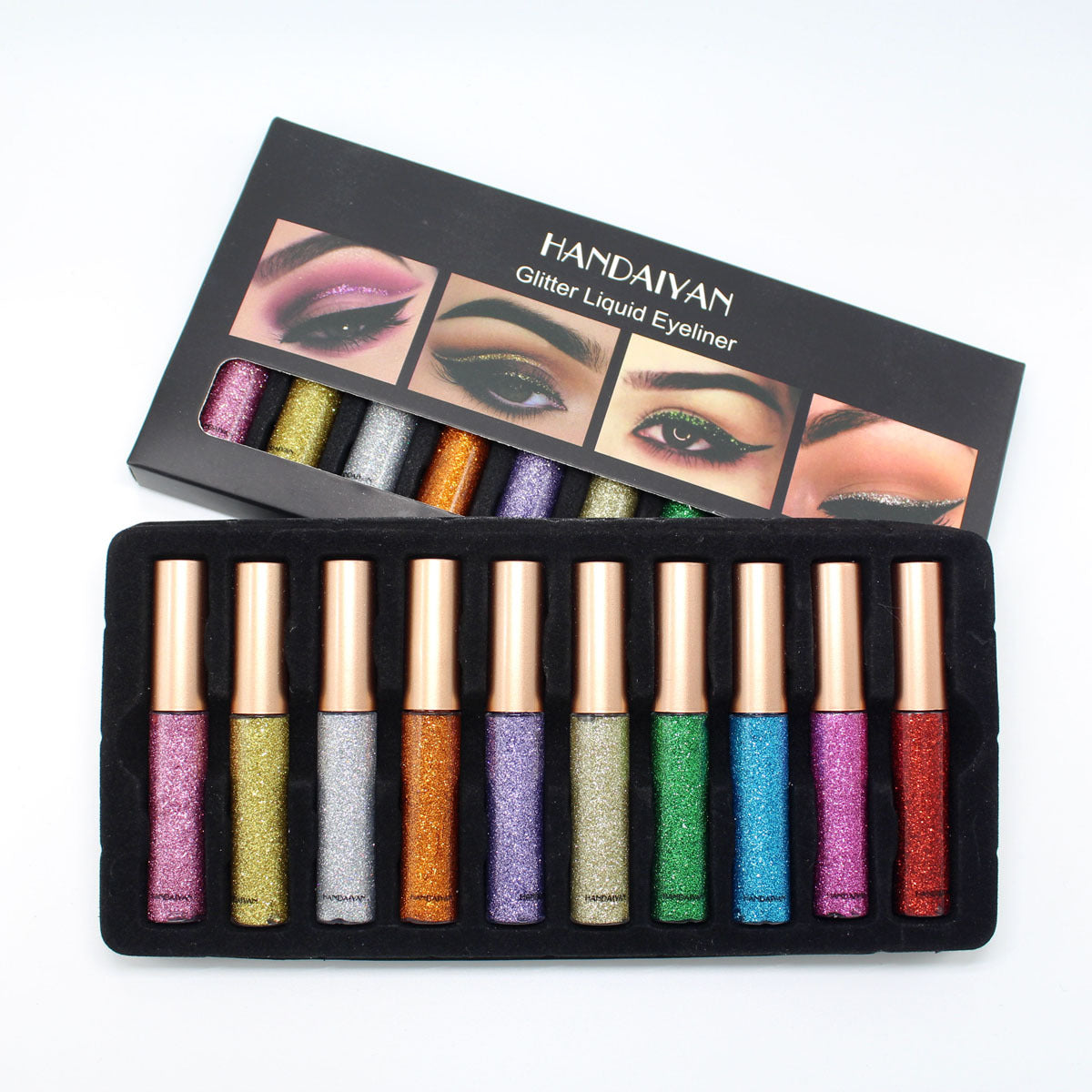 Glitter Liquid Eyeliner Set: 10 Vibrant Eye Shades