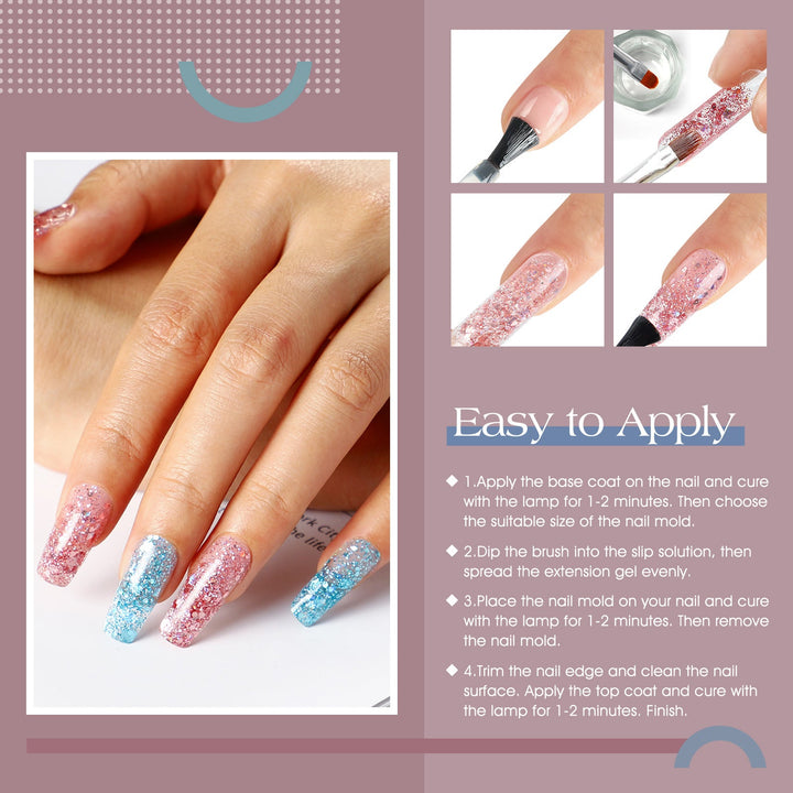 Poly Extension Glitter Gel — Salon Nail Extensions at Home