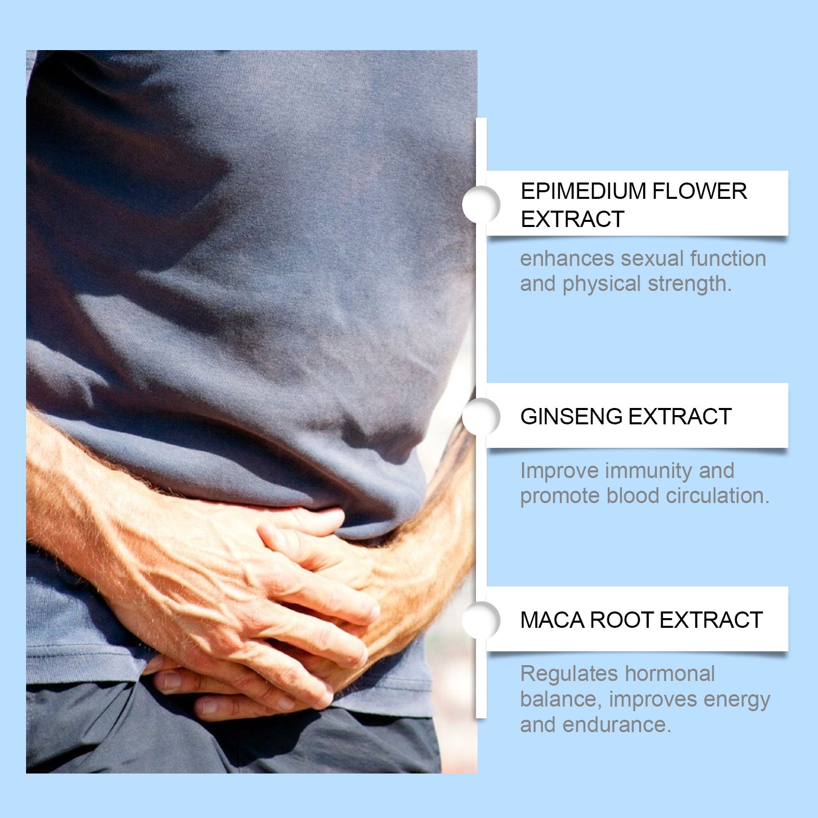Man in clinical setting with doctor presenting tablet, heat visualization overlay on abdomen showing discomfort area