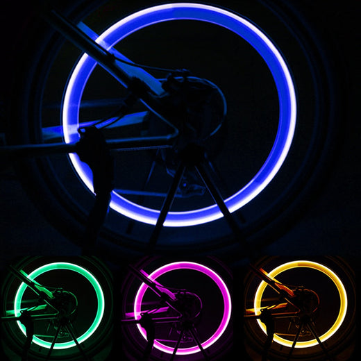 LED Tire Valve Cap Lights — Glowing Wheel Effect