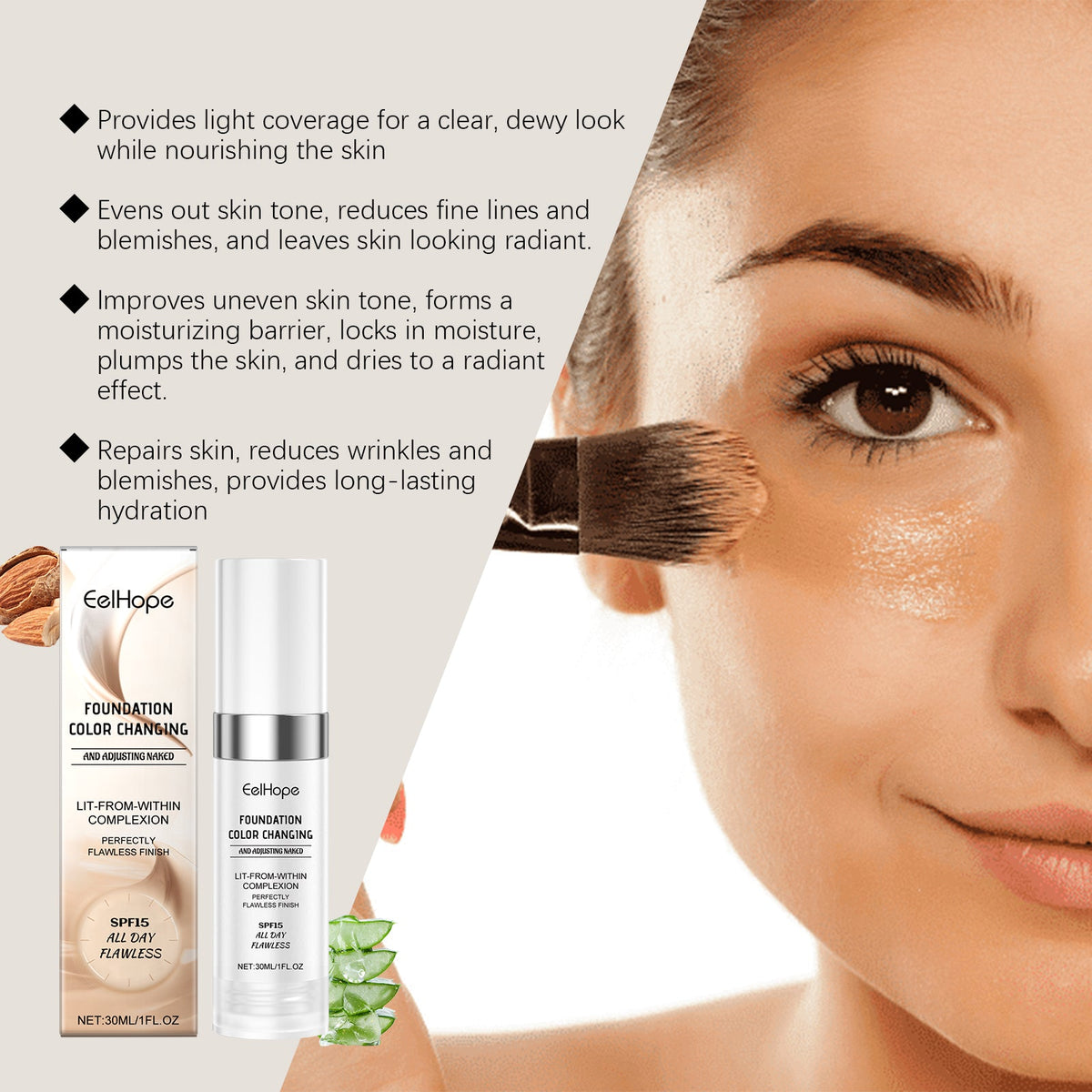 Color-Changing Foundation for a Dewy, Even Complexion