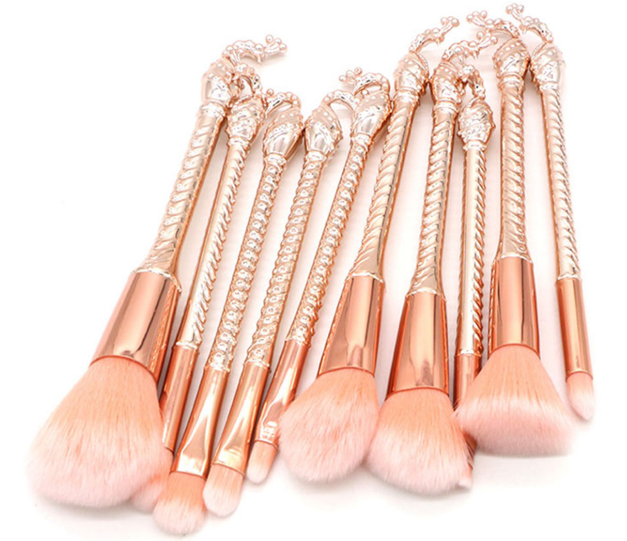 Mermaid Makeup Brush Set — Fantasy-Sculpted Brushes