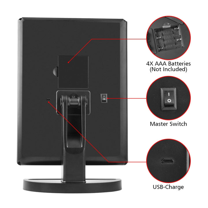 LED Makeup Mirror with 22 Lights & 10X Magnification