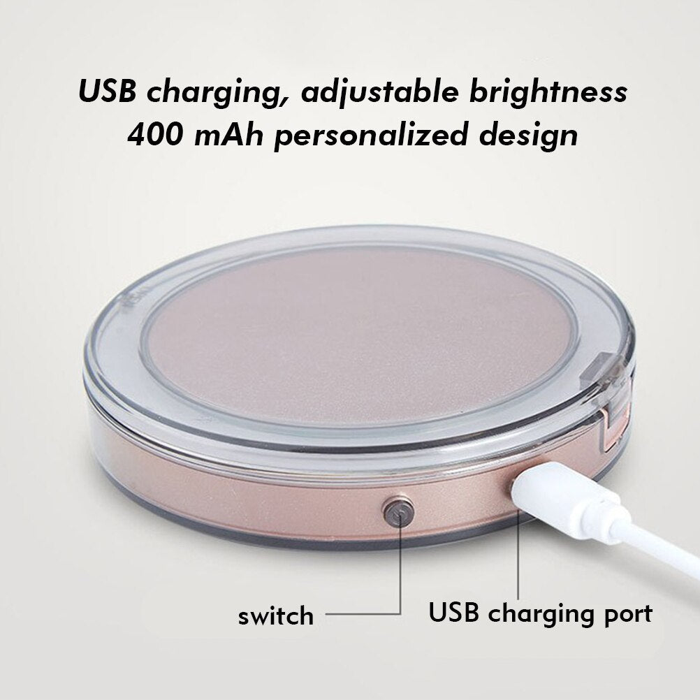 LED Compact Travel Makeup Mirror — Flawless Lighting Anywhere