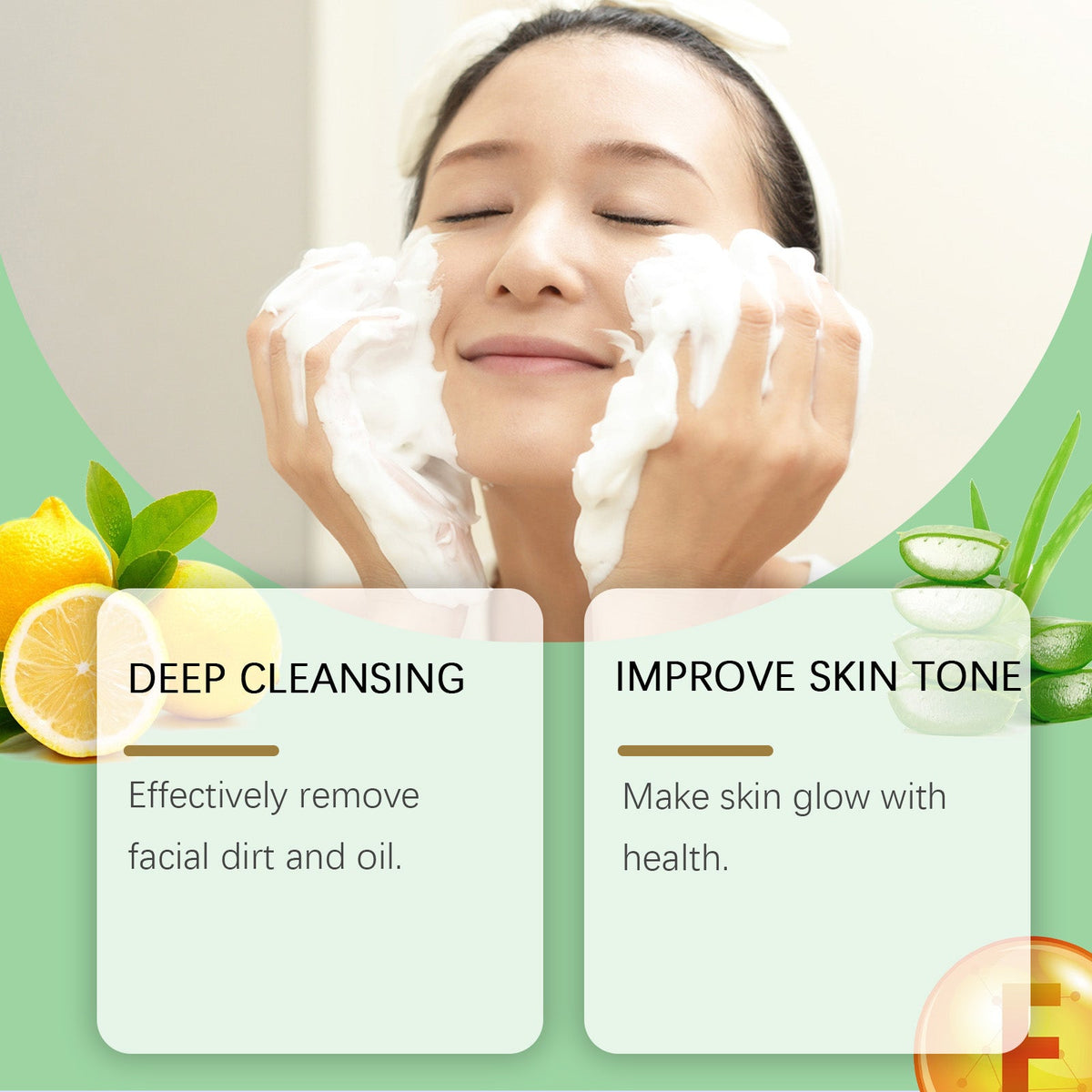 Aloe Vera Foam Cleanser for Oily, Combination Skin