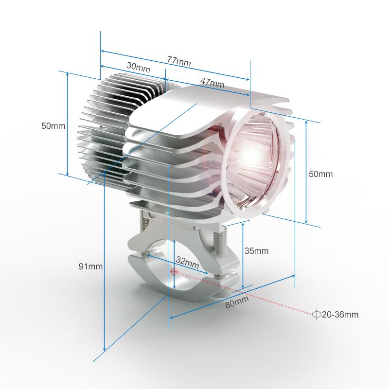 Motorcycle LED Headlight Spotlight — 2,700 Lumens