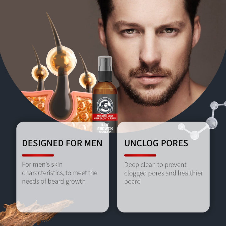 Beard Growth Spray — Thicker, Fuller Facial Hair in 8 Weeks