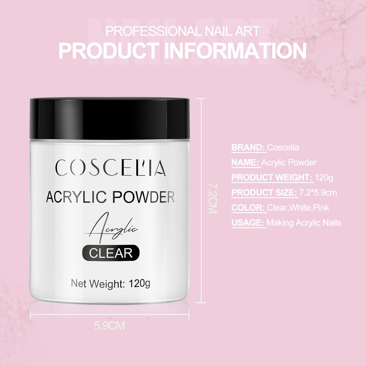 120g Professional Acrylic Nail Kit — Salon-Quality Powder