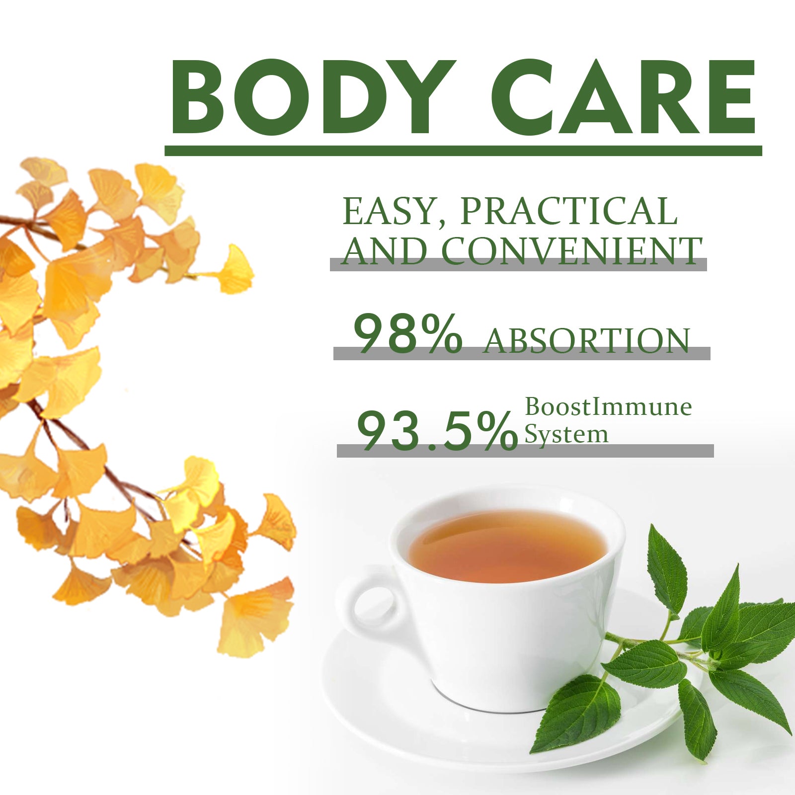 Body care section showing negative symptoms: heart beats faster, inappetence, often thirsty, frequent urination, impaired vision