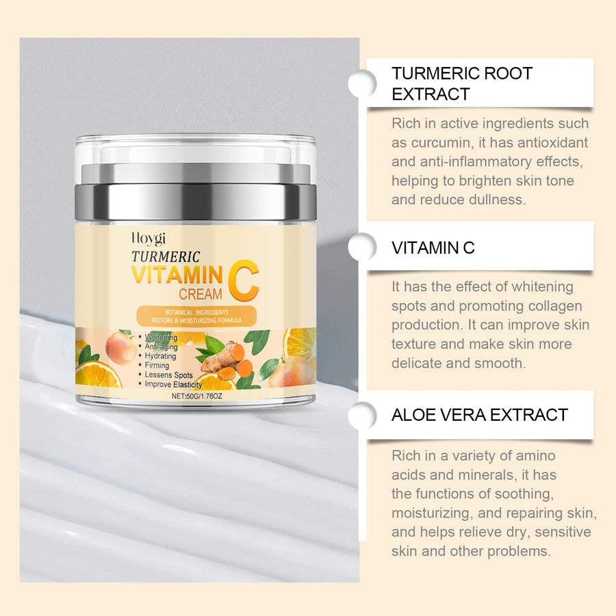 Turmeric Vitamin C Cream for Dark Spots & Uneven Tone