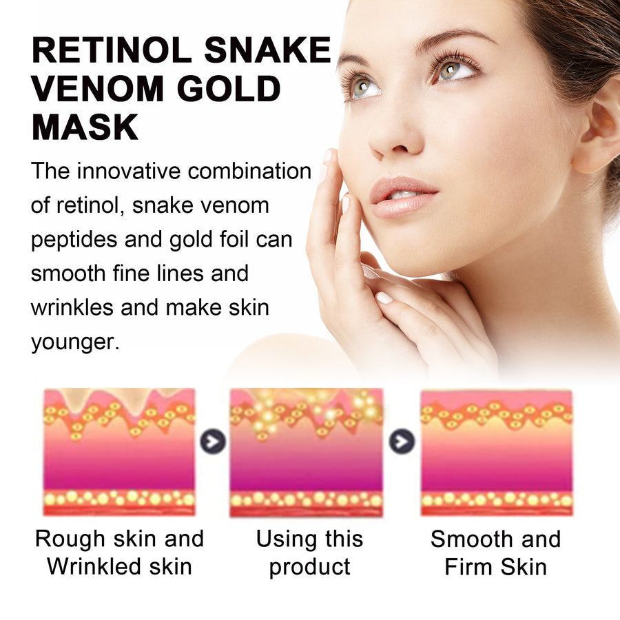 Retinol Gold Mask with Snake Venom Peptides for Fine Lines