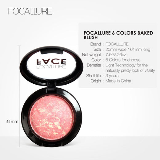Baked Blush 6-Color Palette for Naturally Radiant Cheeks