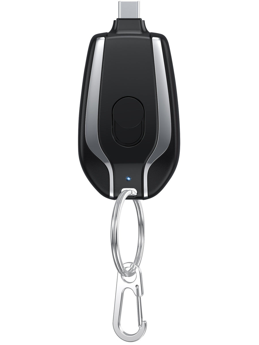 Keychain Power Bank — 1500mAh Backup with USB-C & Lightning