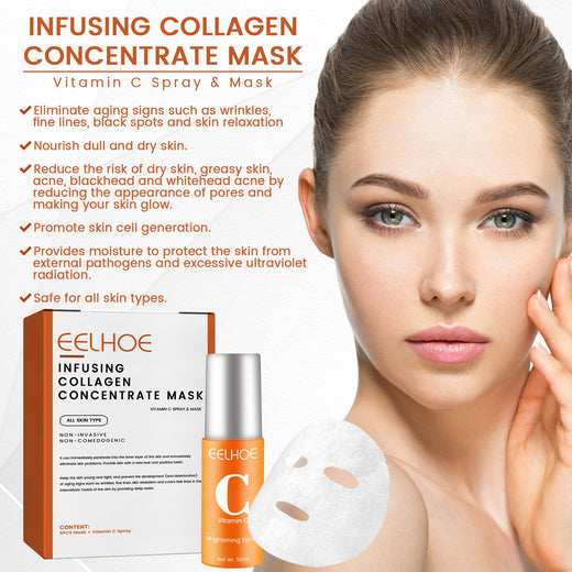 Collagen Sheet Mask & Vitamin C Spray Anti-Aging Set
