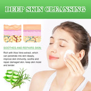 EELHOE Salicylic Acid Cleansing Pads product box and green jar side-by-side with before/after skin comparison