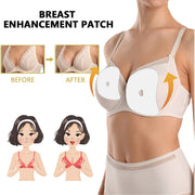 EELHOE Breast Enhancement Patch box with gold trim showing product name, benefit claims, and botanical ingredients including ginger and papaya illustrations