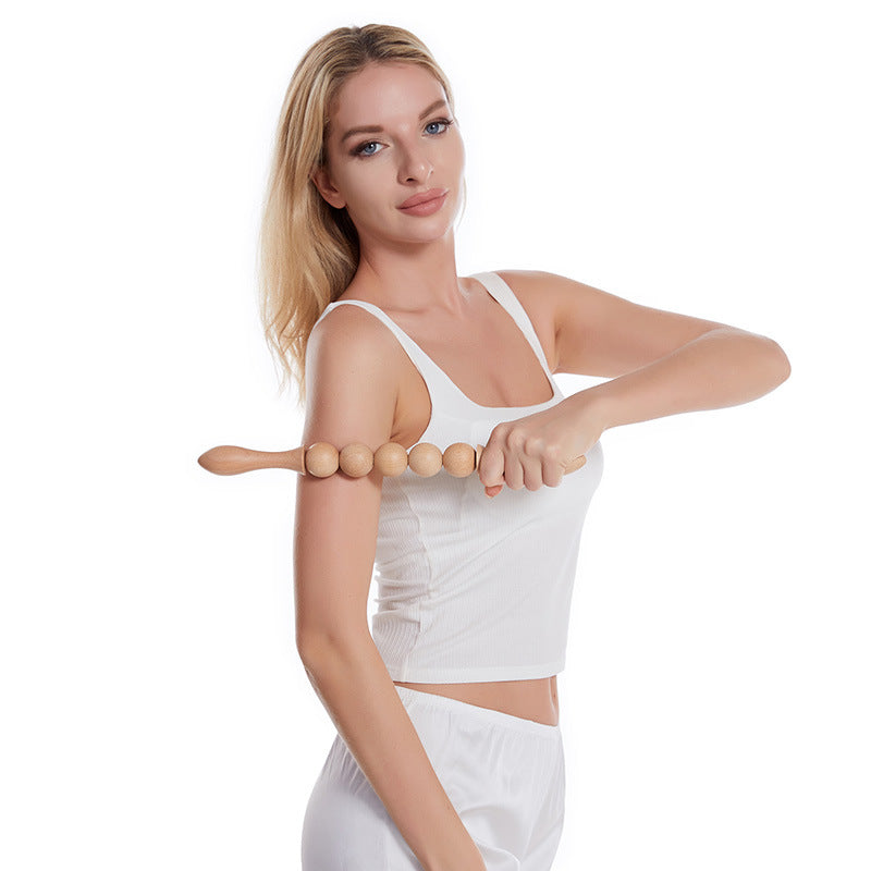 Lymphatic Massage Roller — Beech Wood Tool for Cellulite