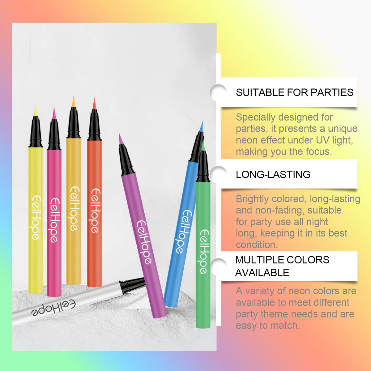 Neon Blue Liquid Eyeliner for Bold Party Eye Makeup