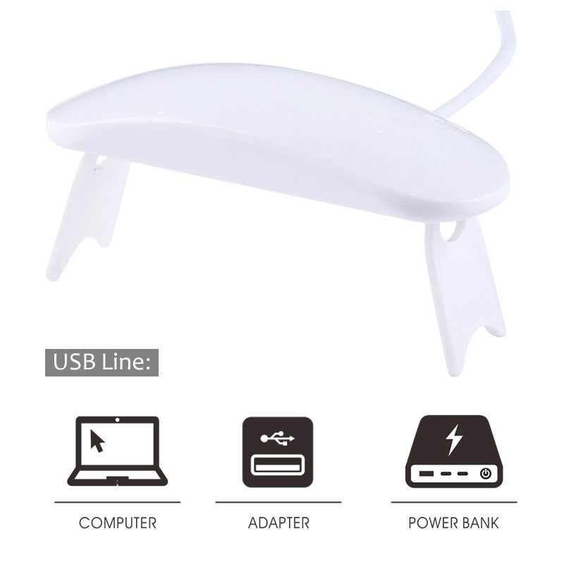6W UV LED Nail Lamp – Fast Gel Curing, Portable USB Charging