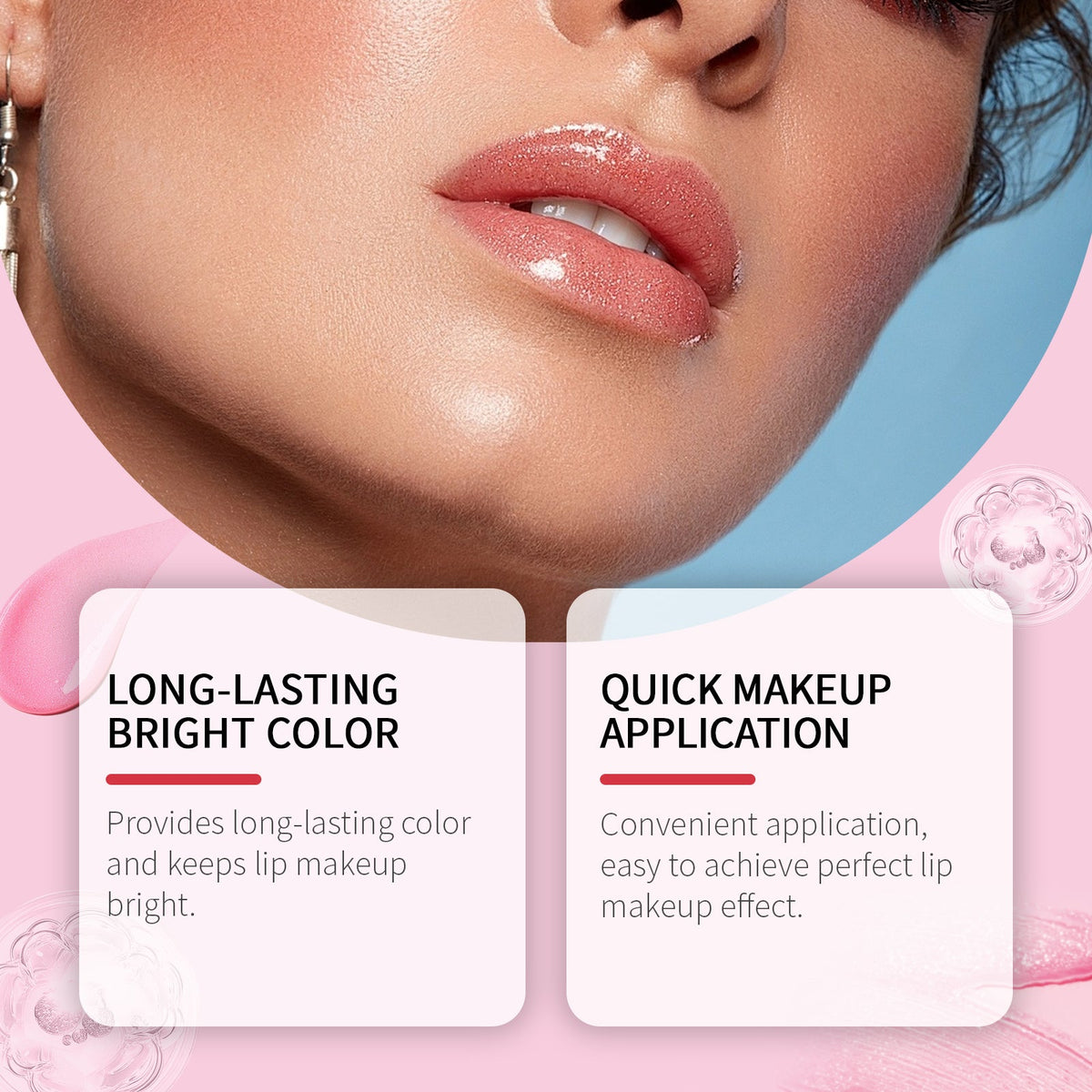 Pheromone Lip Gloss for Sheer Rosy Tint and Juicy Shine