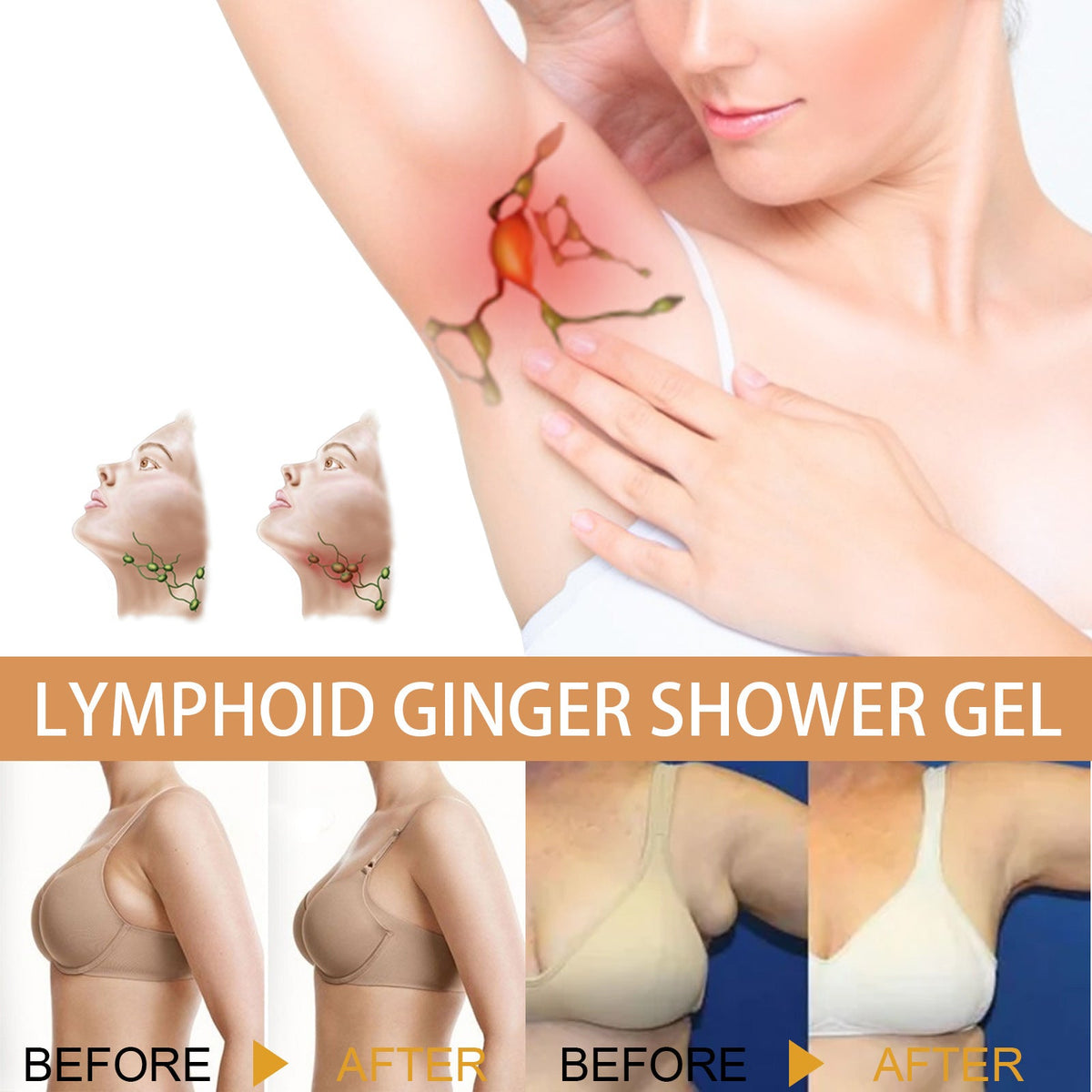Ginger Lymphatic Body Shaping Body Wash, Cleans And Relieves