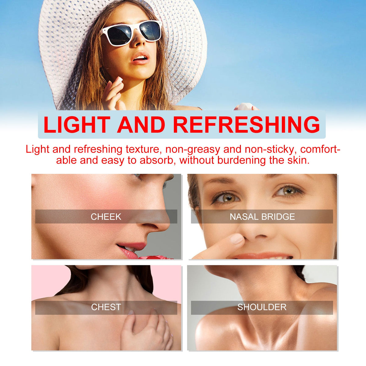 SPF 50+ Sunscreen Stick - No Sticky Residue Sun Protection