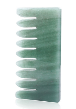Natural Jade Massager Comb & Rose Quartz Gua Sha Set