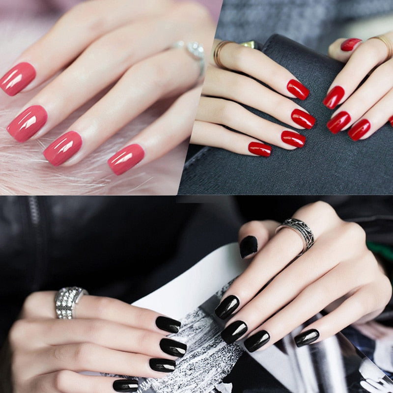 Complete 58-color shade palette arranged in grid showing all available gel polish colors