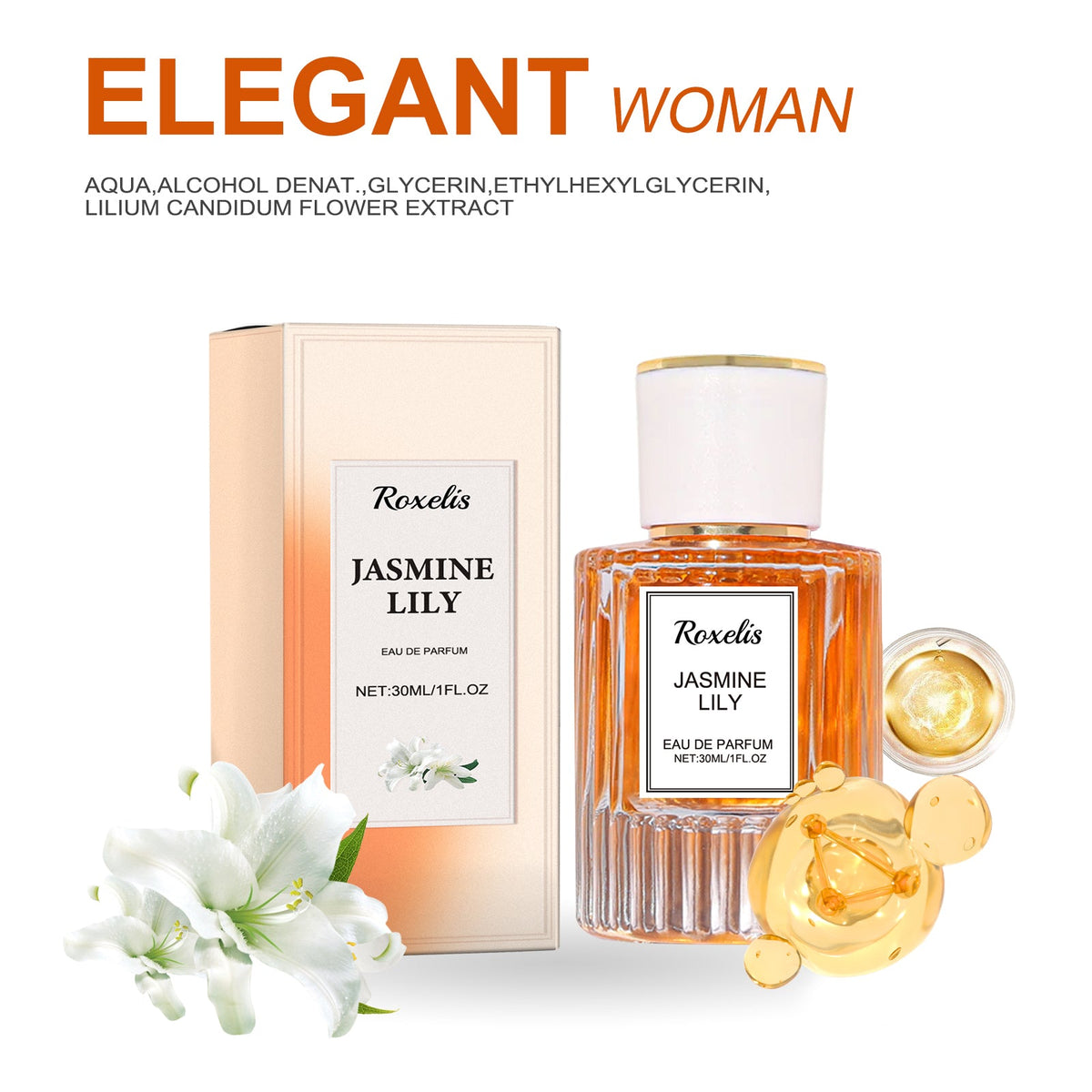 Jasmine Lily Perfume for Women, Long-Lasting Floral