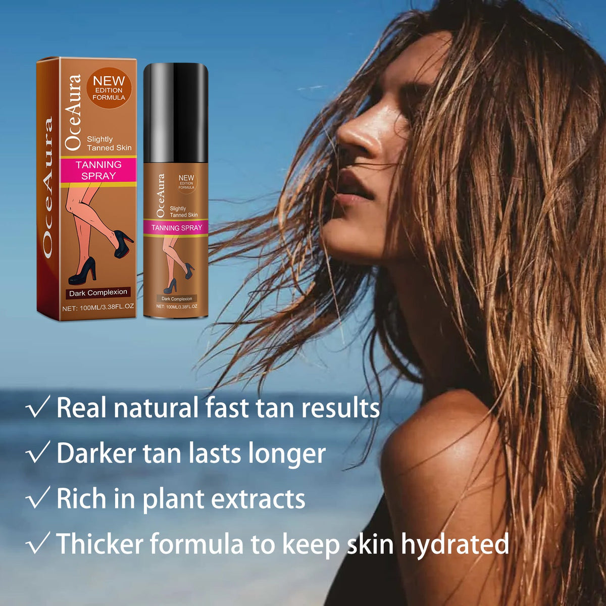Instant Tan Spray - Natural Bronze Glow No Sun Needed