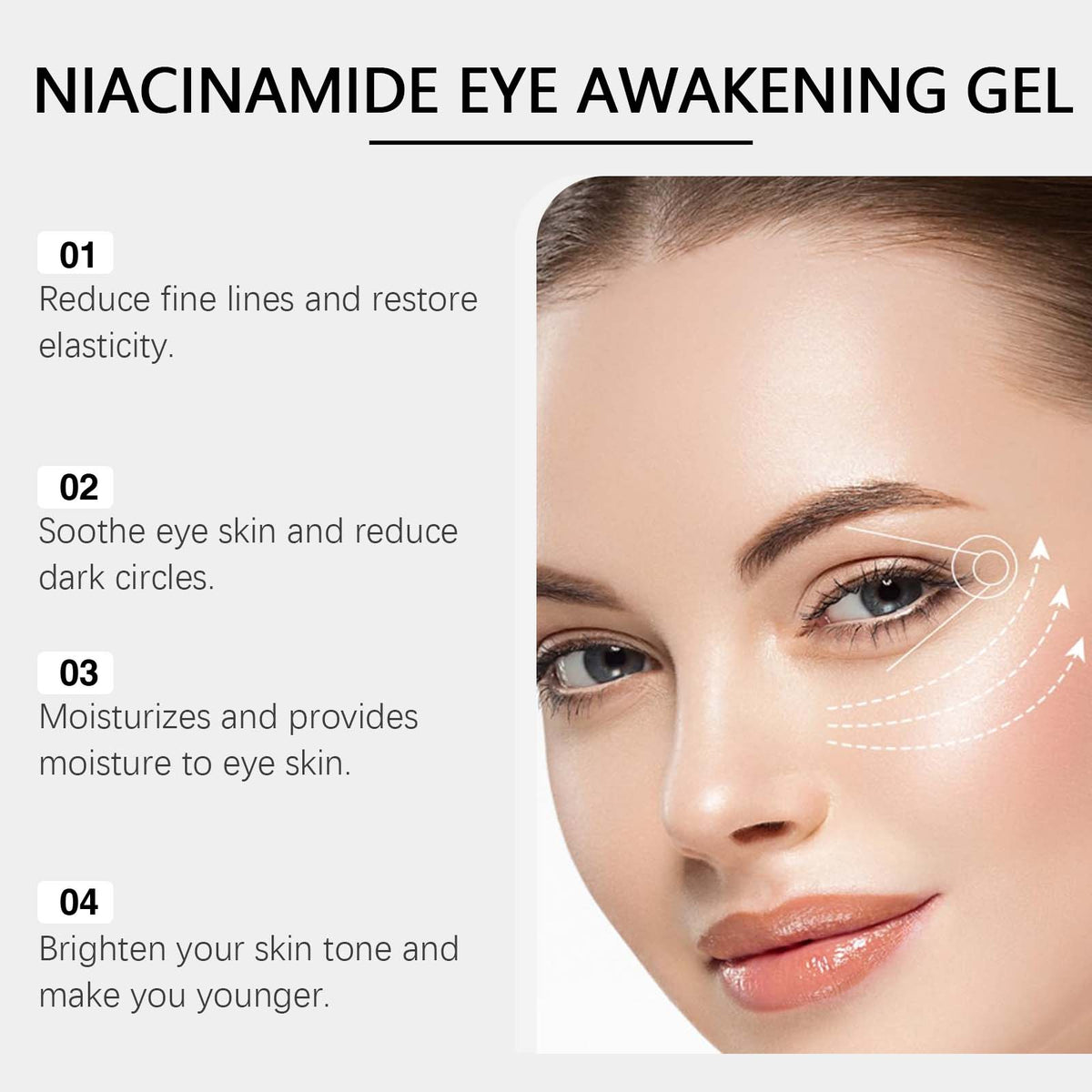 Niacinamide Eye Gel with Cooling Roller for Fine Lines