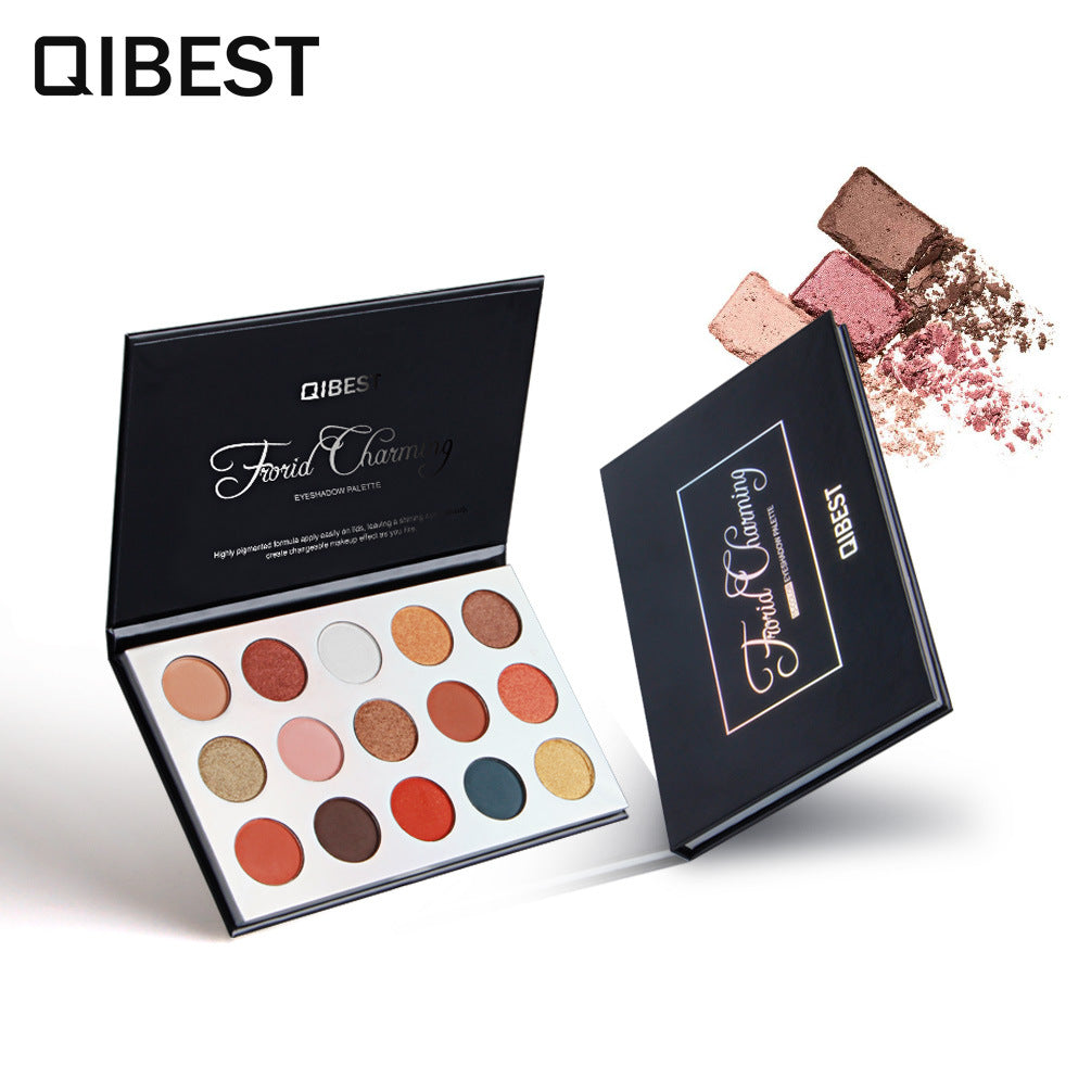 15-Color Eyeshadow Palette for Warm Sunset Eye Looks