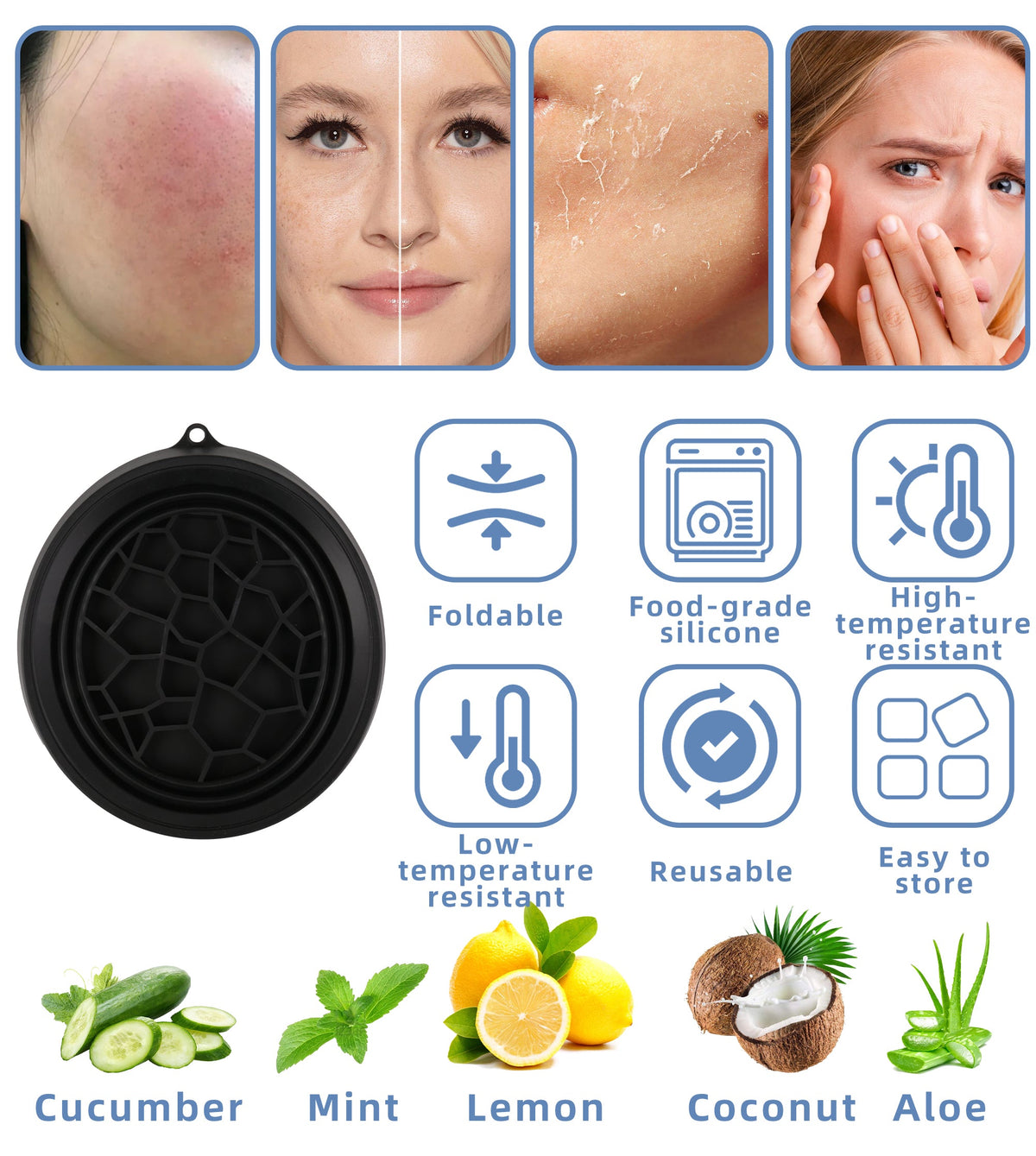 Foldable Ice Facial Therapy Basin — Portable Cryotherapy