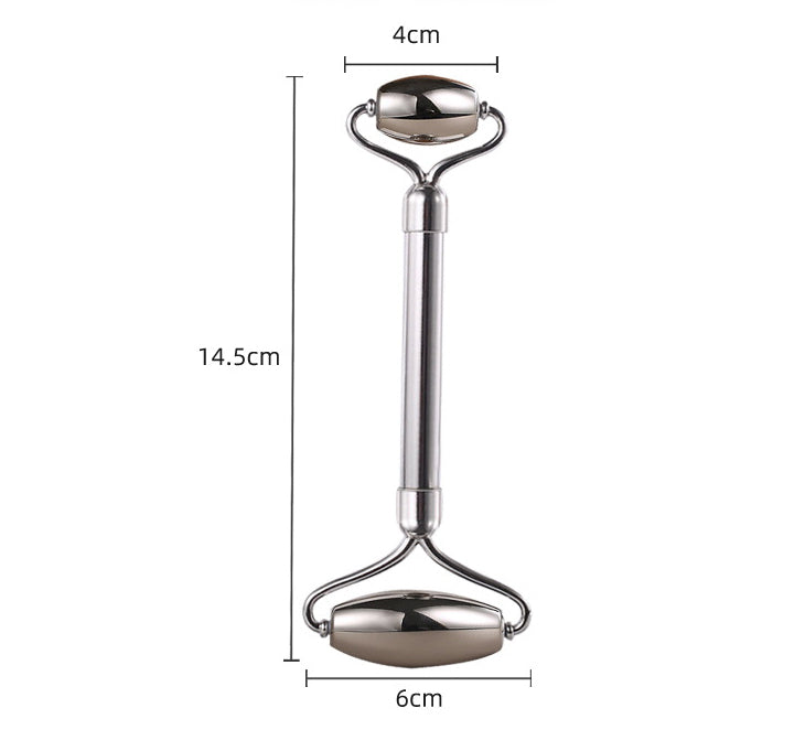 Stainless Steel Face Massage Roller — V‑Shaped Lift & Firm